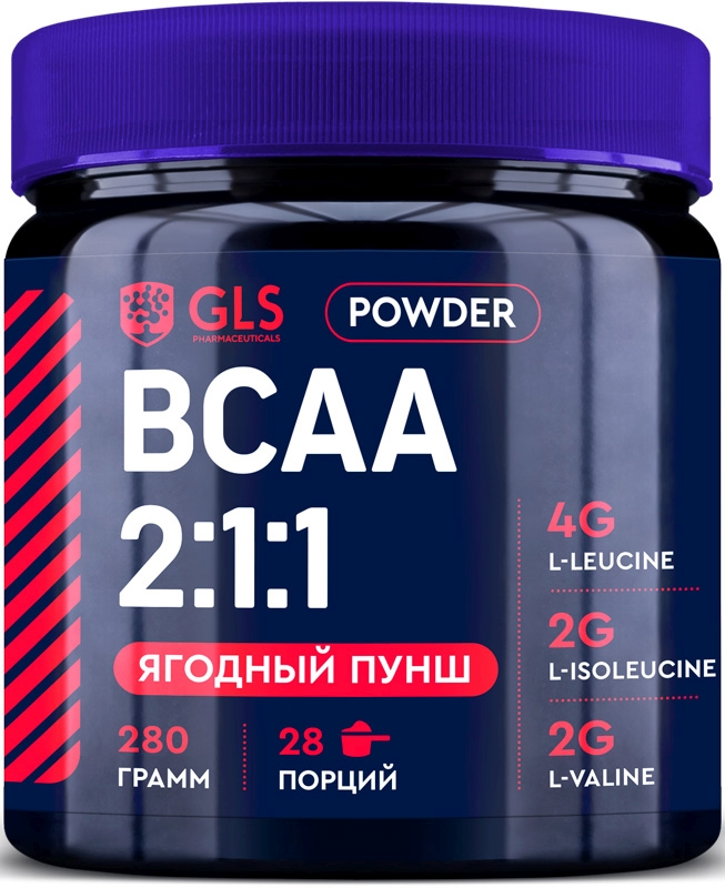 Глс Бцаа 2:1:1 порошок ягодный пунш 280г, фото №1