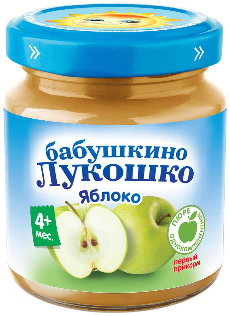 Бабушкино лукошко пюре яблоко 4+ 100г купить по цене от 79 руб в Москве,  заказать с доставкой, инструкция по применению, аналоги, отзывы