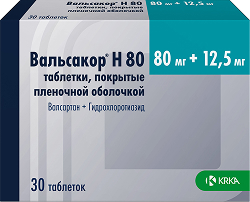 Вальсакор Н 80мг+12,5мг 30 шт. таблетки покрытые пленочной оболочкой Крка-Рус