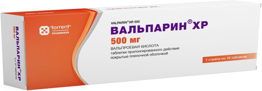 Вальпарин Хр 500мг 30 шт. таблетки пролонгированного действия покрытые пленочной оболочкой
