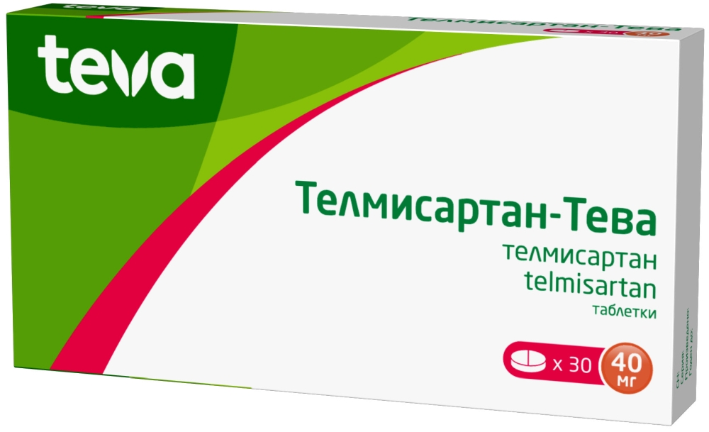 Телмисартан-Тева 40мг 30 шт. таблетки