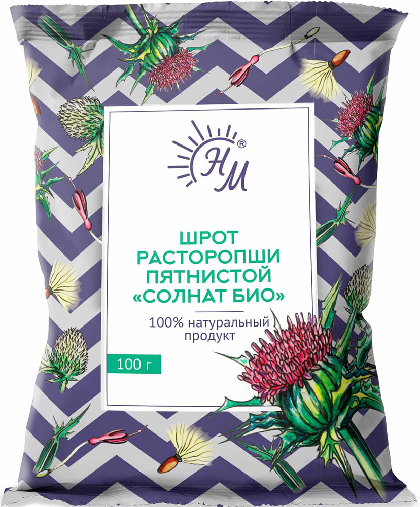Шрот Расторопши Пятнистой СолНат Био 100г Натуральные масла
