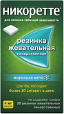 Никоретте Жевательная резинка от курения Морозная Мята 4 мг, 30 шт. Никоретте Жевательная резинка от курения Морозная Мята 4 мг, 30 шт.