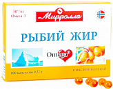 МИРРОЛЛА РЫБИЙ ЖИР капсулы Облепиха 100 шт. МИРРОЛЛА РЫБИЙ ЖИР капсулы Облепиха 100 шт.