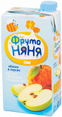 ФРУТОНЯНЯ сок с мякотью Яблоко/Персик 0,5л Прогресс ФРУТОНЯНЯ сок с мякотью Яблоко/Персик 0,5л Прогресс