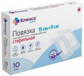 КЛИНСА повязка пластырного типа с суперадсорбентом стерильная 15х9см 10 шт. Эвтекс КЛИНСА повязка пластырного типа с суперадсорбентом стерильная 15х9см 10 шт. Эвтекс