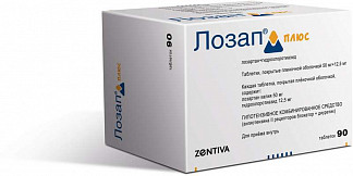 Лозап Плюс 50мг+12,5мг 90 Шт. Таблетки Покрытые Пленочной.