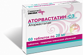 АТОРВАСТАТИН-СЗ 20мг N60 таб. покрытые пленочной оболочкой АТОРВАСТАТИН-СЗ 20мг N60 таб. покрытые пленочной оболочкой
