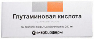 Глютаминовая кислота 250мг 10 шт. таблетки покрытые кишечнорастворимой ...