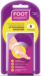 ФУТ ЭКСПЕРТ пластырь мозольный гидроколлоидный от влажных мозолей 2,2х4,1см 8 шт. ФУТ ЭКСПЕРТ пластырь мозольный гидроколлоидный от влажных мозолей 2,2х4,1см 8 шт.
