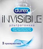 Дюрекс презервативы инвизибл 3 шт.