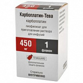 КАРБОПЛАТИН-ТЕВА 450мг N1 лиофилизат д/приготовления р-ра д/инфузий КАРБОПЛАТИН-ТЕВА 450мг N1 лиофилизат д/приготовления р-ра д/инфузий