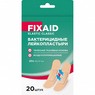Фиксэйд эластик классик лейкопластырь бактерицидный тканевый телесный 72х19мм 20 шт. купить по выгодным ценам АСНА
