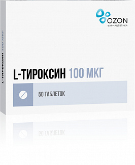 L-ТИРОКСИН 100мкг 50 шт. таблетки Озон